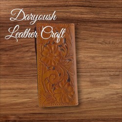 Hand carved long wallet Diana Purse